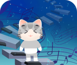 猫咪钢琴方块logo图